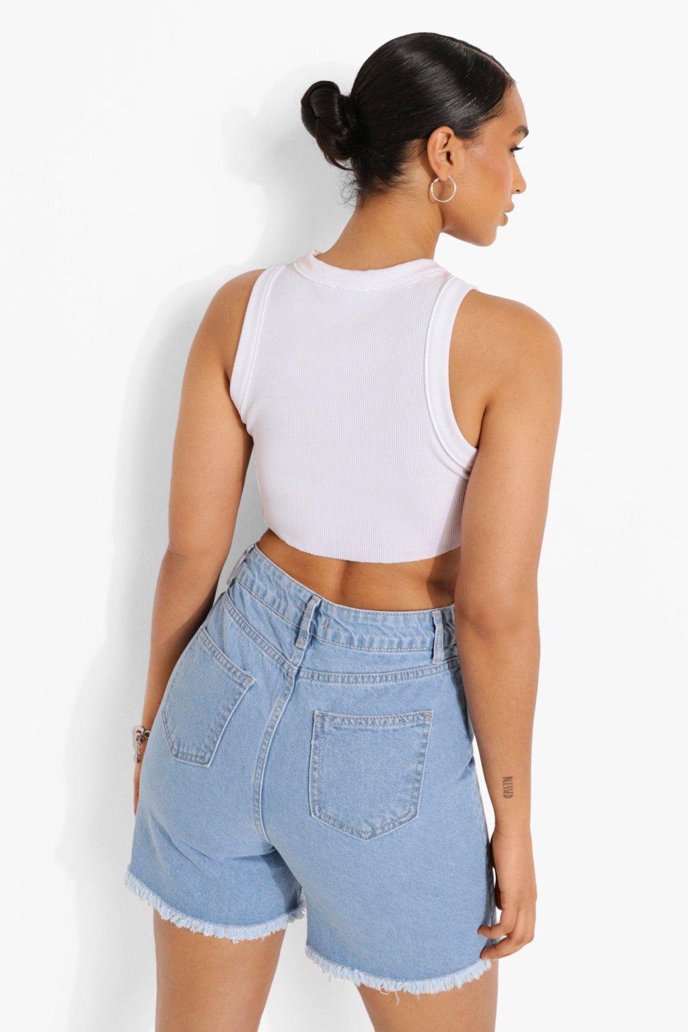 Womens denim sales boyfriend shorts